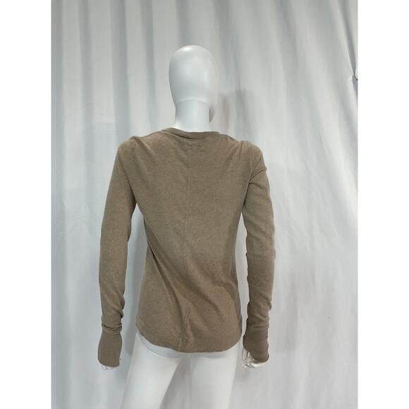 Enza Costa 'Cashmere' Tan Easy Cuffed Crew Size M - Picture 3 of 5